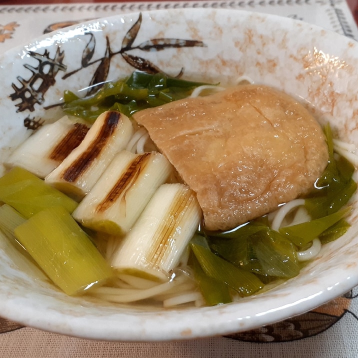 和食麺類のお供‼️焼きねぎときつねにゅうめん❗